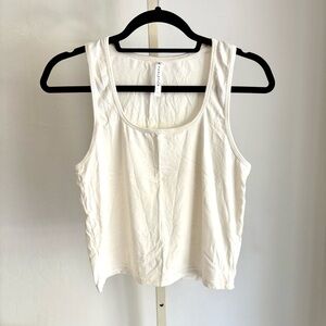 🌿 3 For $12: Fabletics Britt Casual Cropped Tank in Cream, Large